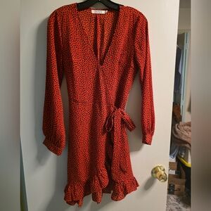 ViVI Red and Black Long Sleeve Dress